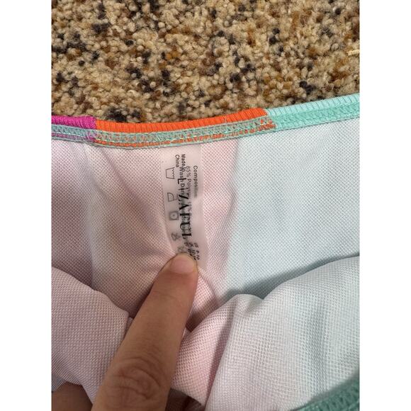 Zaful Women's V-Wired Bikini Pink Blue‎ Colorblock Ribbed 2 Piece Swimwear L - Picture 9 of 10